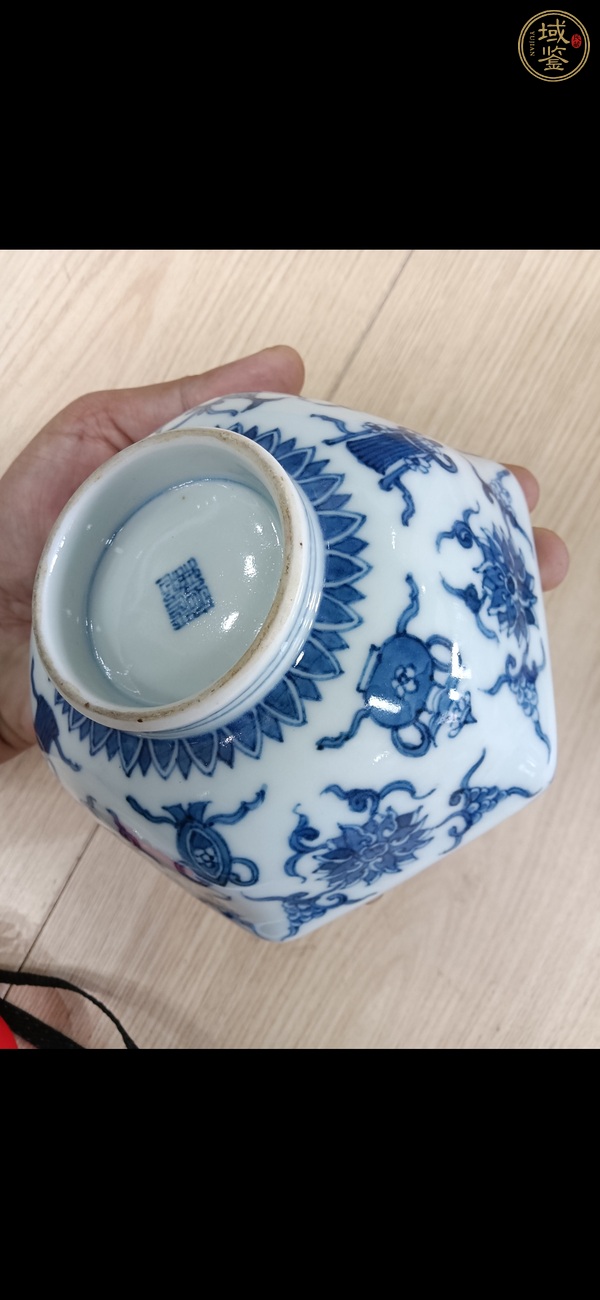 古玩陶瓷六方青花碗真品鑒賞圖