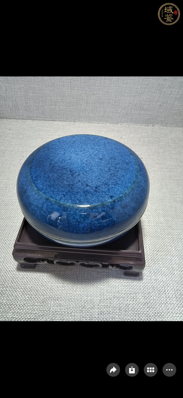古玩灑藍(lán)釉蓋盒真品鑒賞圖
