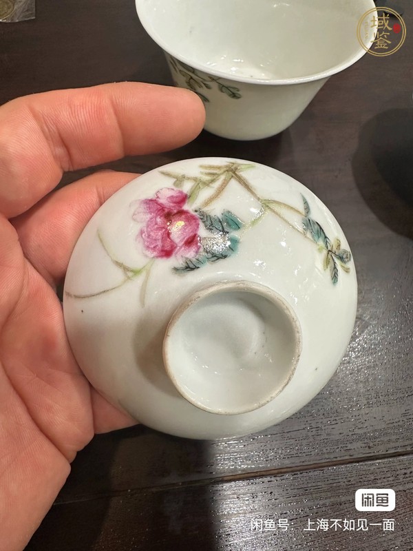 古玩陶瓷粉彩三才蓋杯真品鑒賞圖