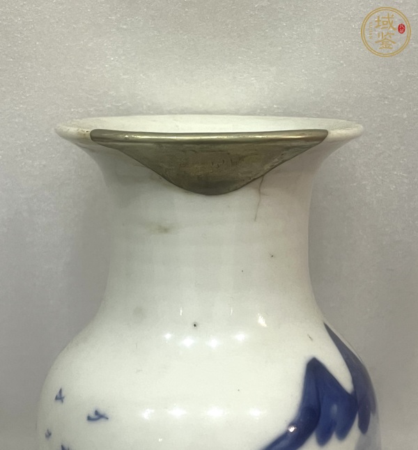 古玩陶瓷樵漁耕讀山水紋青花瓶真品鑒賞圖