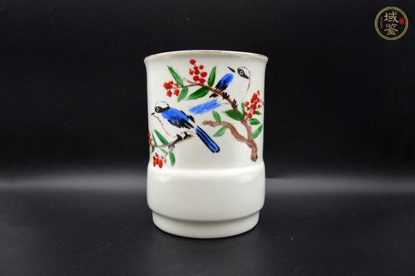 古玩陶瓷花鳥紋筆筒真品鑒賞圖