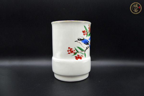 古玩陶瓷花鳥紋筆筒真品鑒賞圖