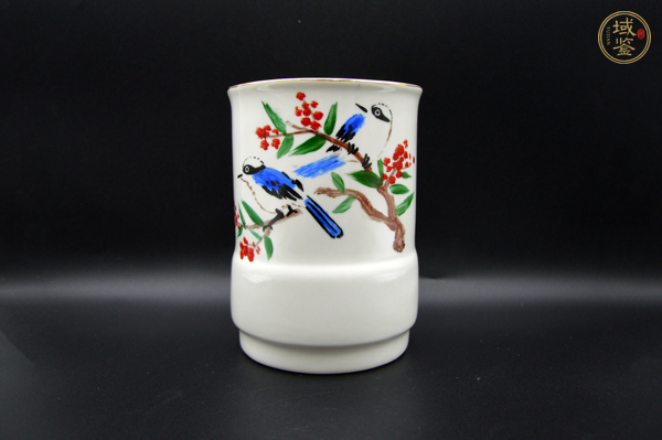 古玩陶瓷花鳥紋筆筒真品鑒賞圖