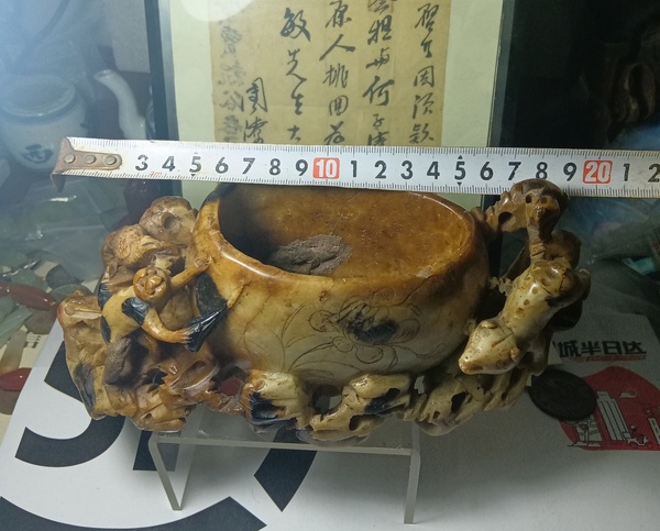 古玩玉器青田石雕“水盂”拍賣，當前價格680元