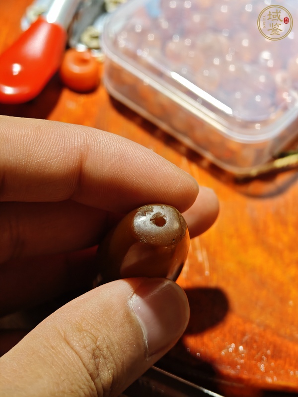 古玩玉器瑪瑙管珠真品鑒賞圖