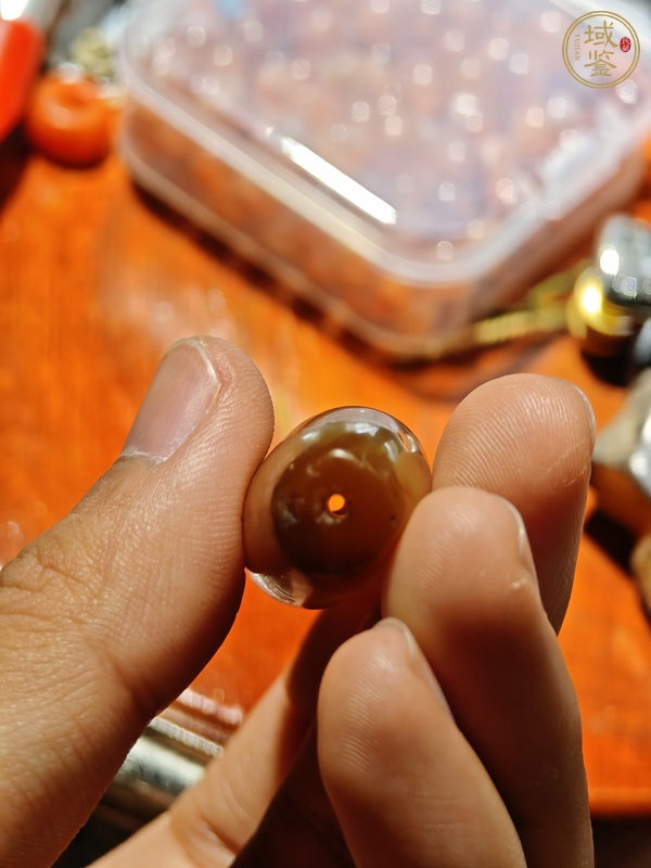 古玩玉器瑪瑙管珠真品鑒賞圖
