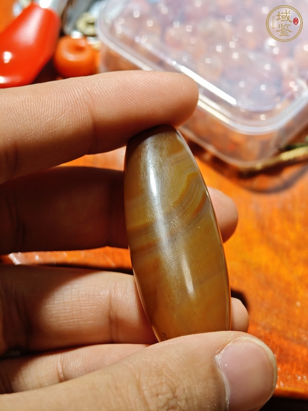 古玩玉器瑪瑙管珠真品鑒賞圖