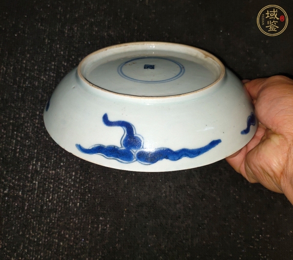 古玩過墻龍紋青花盤真品鑒賞圖