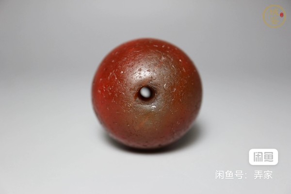 古玩玉器紅瑪瑙珠真品鑒賞圖