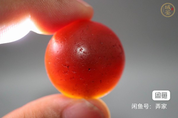 古玩玉器紅瑪瑙珠真品鑒賞圖