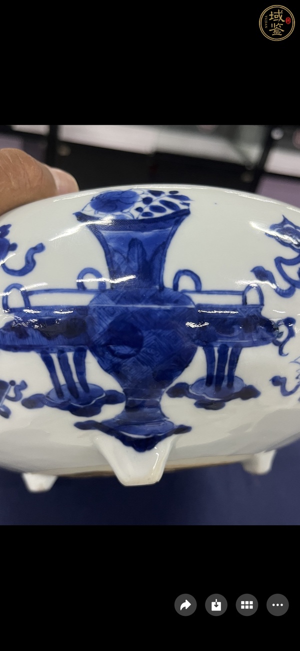 古玩博古圖青花香爐真品鑒賞圖