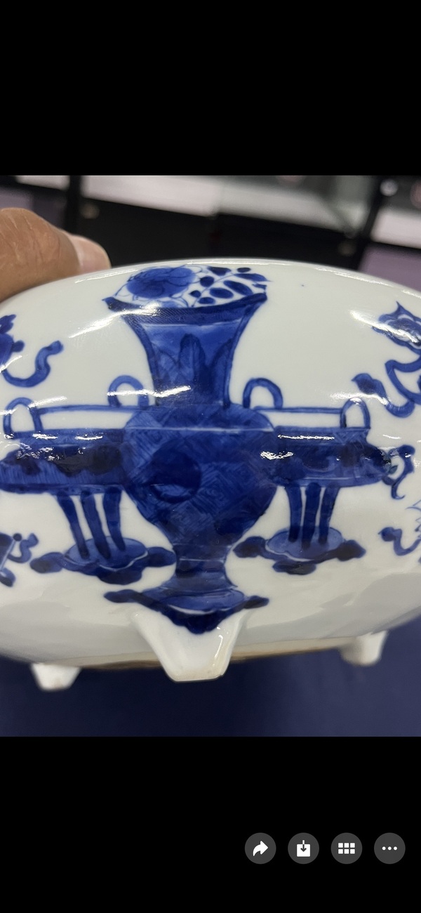 古玩轉賣博古圖青花香爐拍賣，當前價格1674元
