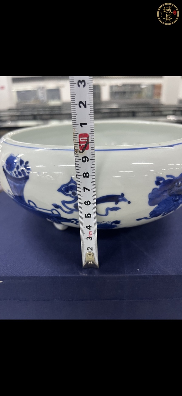 古玩陶瓷博古圖青花香爐真品鑒賞圖