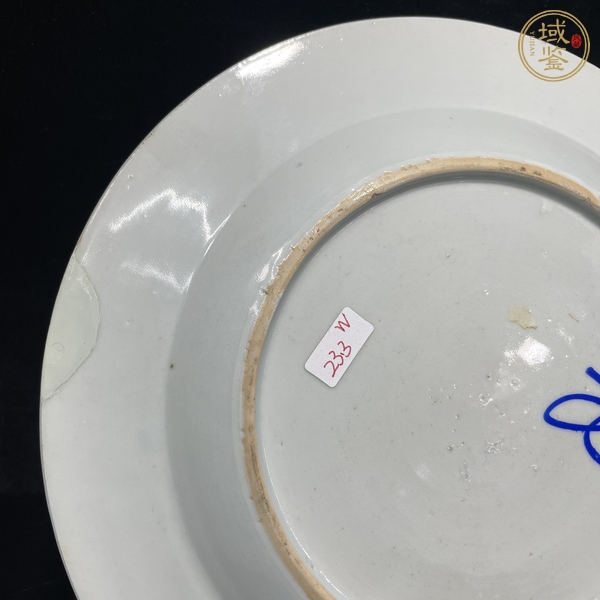 古玩陶瓷山水紋粉彩盤真品鑒賞圖