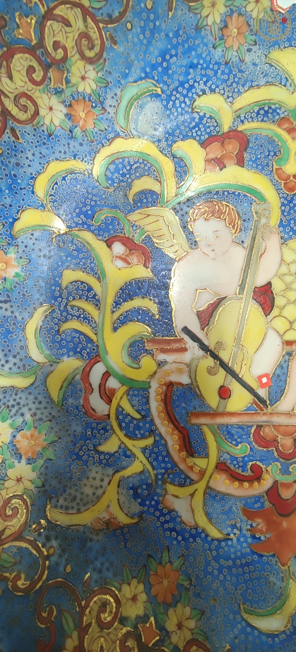 古玩陶瓷彩繪描金盤真品鑒賞圖