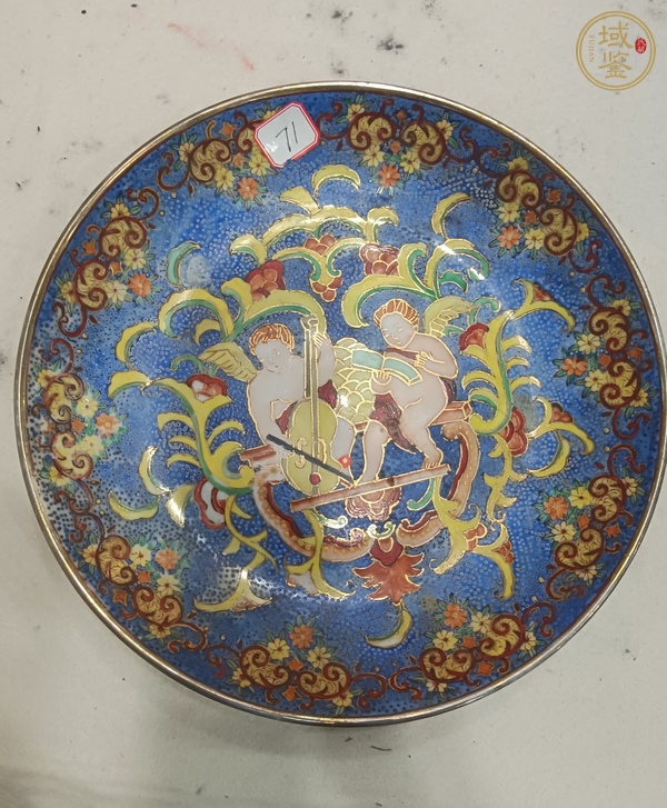 古玩彩繪描金盤真品鑒賞圖