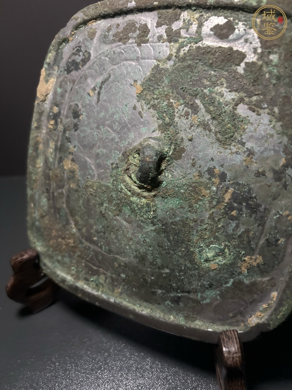 古玩銅器五代·團紋方鏡真品鑒賞圖