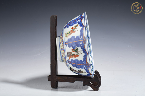 古玩陶瓷晚清·青花五彩八仙人物紋碗真品鑒賞圖
